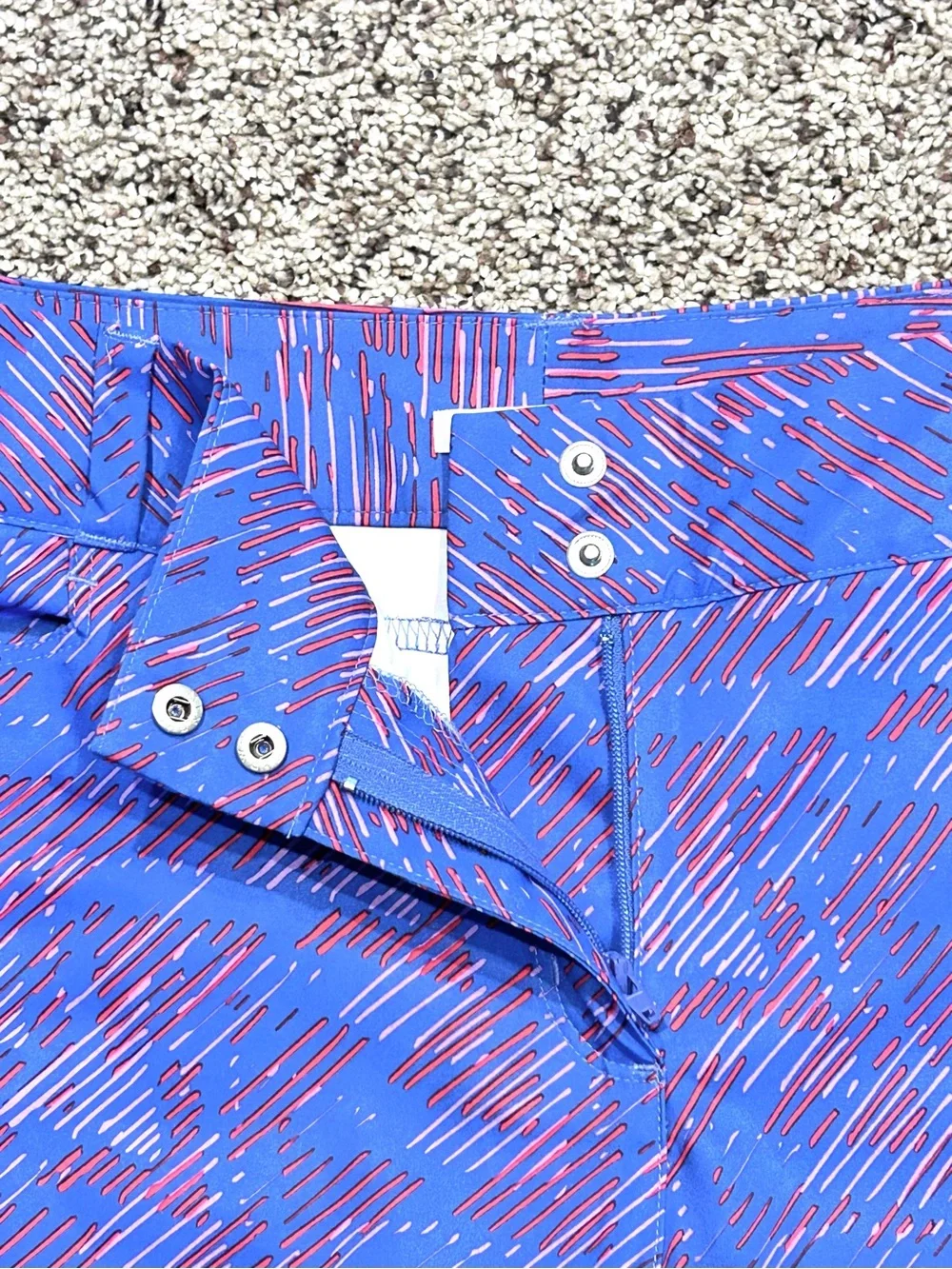 Adidas 2015 W Print 7” Activewear Bermuda Short Baja Blue Women's Size 12 N